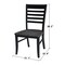 International Concepts Set of 2 Cosmo Chairs, Coal-Black/washed black C75-310P - alternate 1